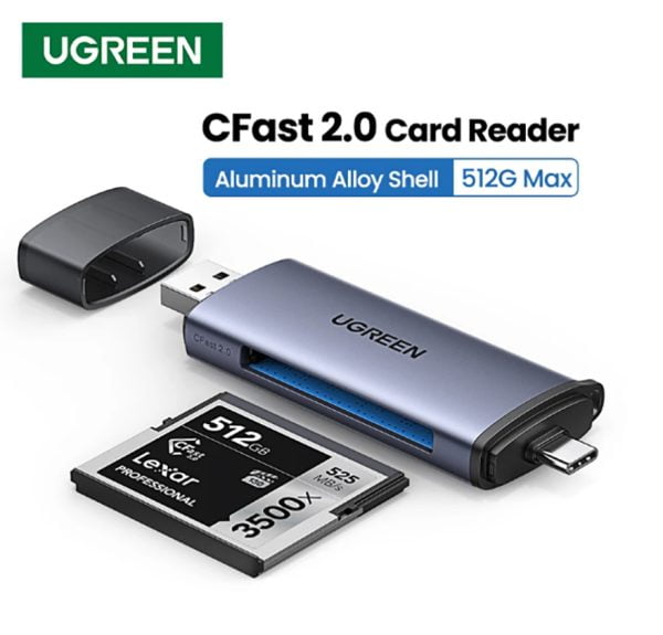 Cfast 2.0 Card Reader Usb 3.0 Otg Pro Profesional Pc 4K Dual
