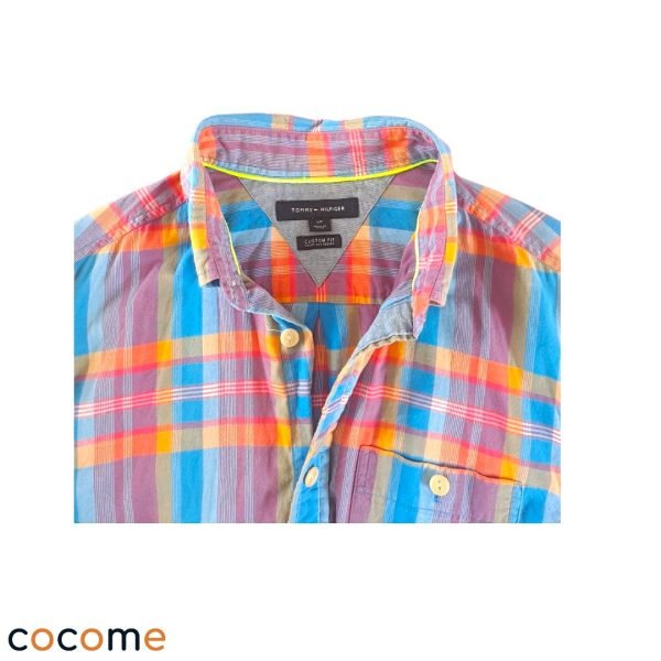 Camisa Morada de Cuadros Tommy Hilfiger Talla M