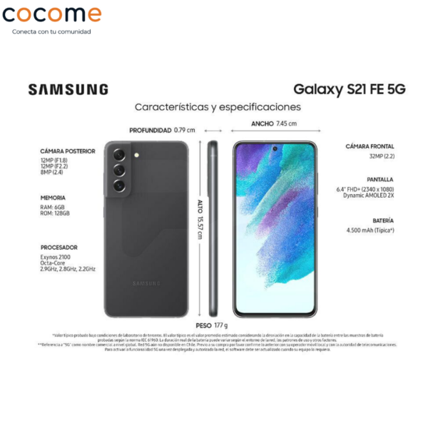 Samsung Galaxy S21 FE 5G Potencia y Estilo en la Palma de tu Mano