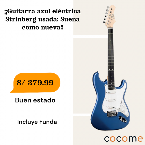 Guitarra Azul Eléctrica Strinberg Usada: Suena como nueva