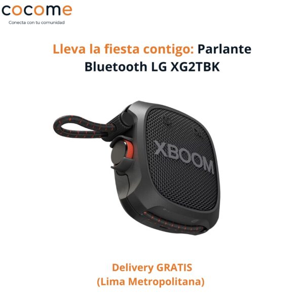 Parlante Bluetooth LG XG2TBK Portátil | Sonido Potente para Fiestas y Exteriores