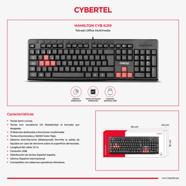 TECLADO HA,MILTON CYBERTEL CYB K219