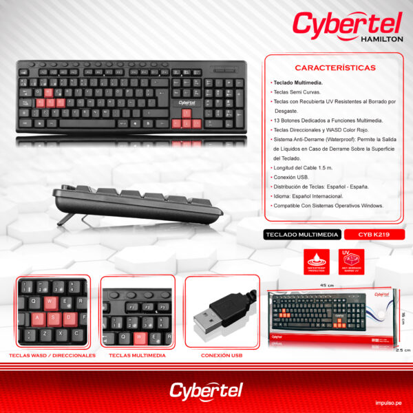 TECLADO HA,MILTON CYBERTEL CYB K219