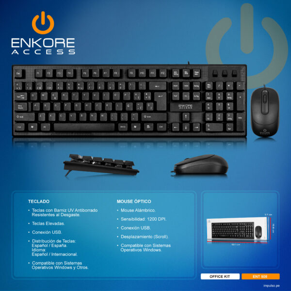 KIT TECLADO + MOUSE ENKORE ACCESS - ENT 508